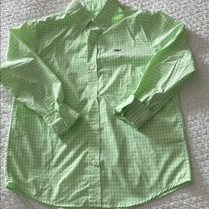 Vineyard Vines Light Green Gingham Button-Down Shirt